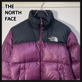 ザノースフェイス(THE NORTH FACE)の【ノースフェイス】ダウンジャケット　ヌプシ　700　黒紫　ワンポイントK8(ダウンジャケット)