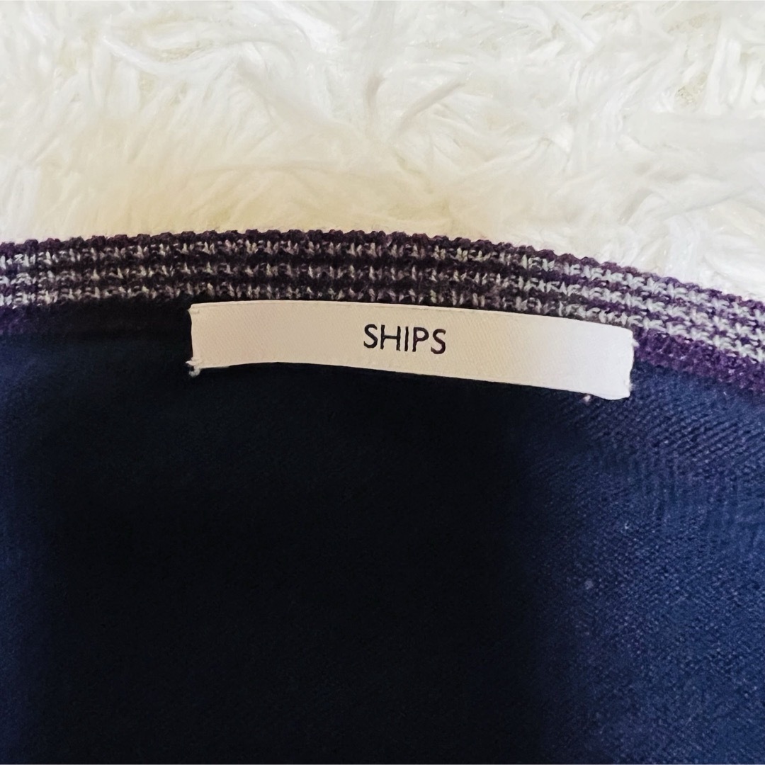 SHIPS(シップス)のシップス 美品 バイオレットセーター ウール100％  size L メンズのトップス(ニット/セーター)の商品写真