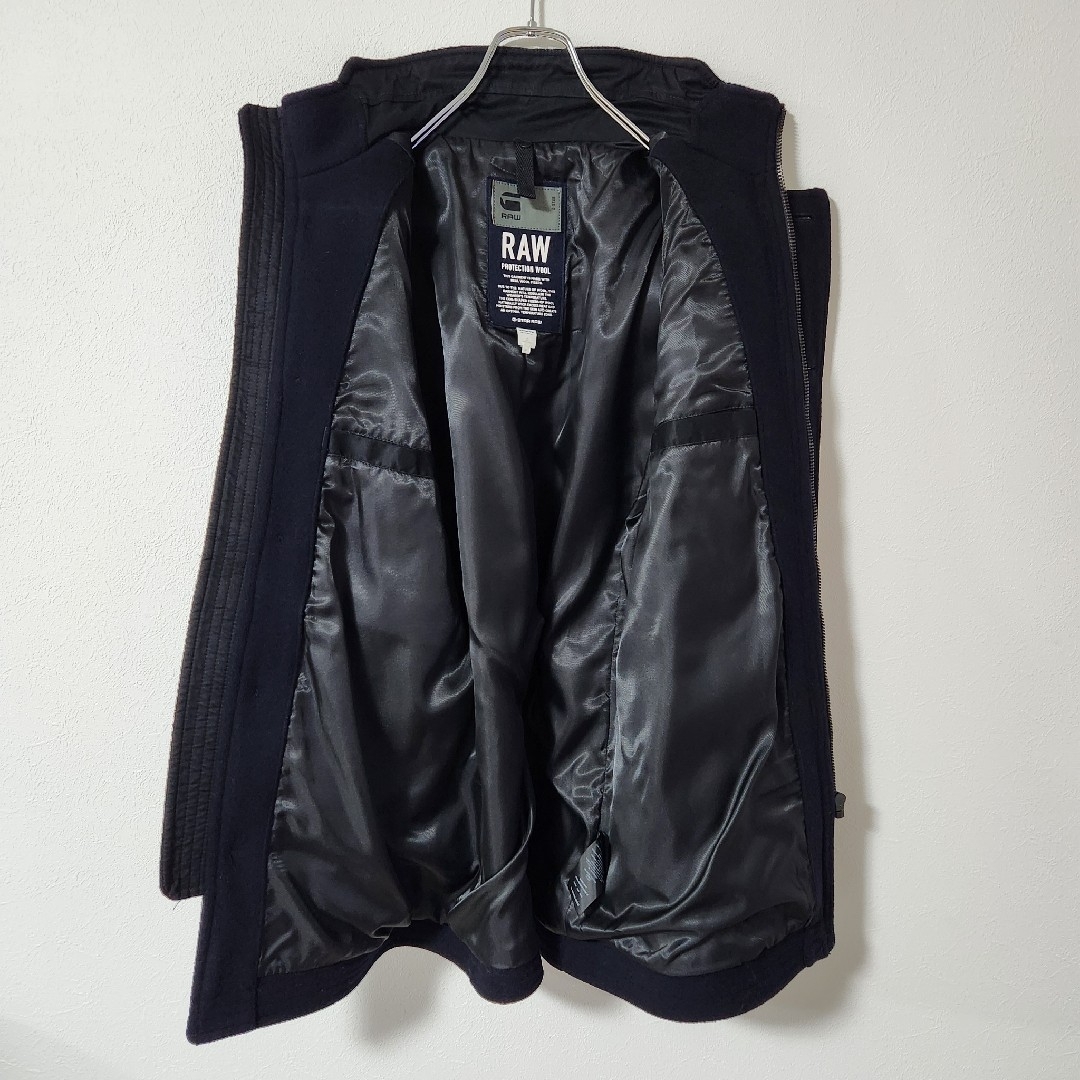 G-STAR RAW(ジースター)のジースターロウ　チェスターコート　美品　ジップ　ボタン　ネイビー メンズのジャケット/アウター(チェスターコート)の商品写真