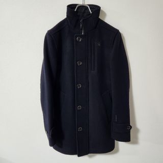 ジースター(G-STAR RAW)のジースターロウ　チェスターコート　美品　ジップ　ボタン　ネイビー(チェスターコート)