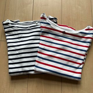 ユニクロ(UNIQLO)の【UNIQLO】長袖ボーダーカットソー 140cm(Tシャツ/カットソー)