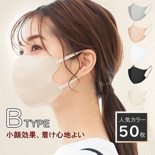 【50+10セール】面長さん Bタイプ オールドレース 不織布 3Dマスク 立体(日用品/生活雑貨)