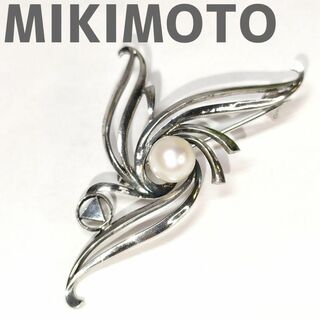 ミキモト(MIKIMOTO)のミキモト パール ブローチ 真珠 シルバー M刻印 S刻印 アクセサリー服装小物(ブローチ/コサージュ)