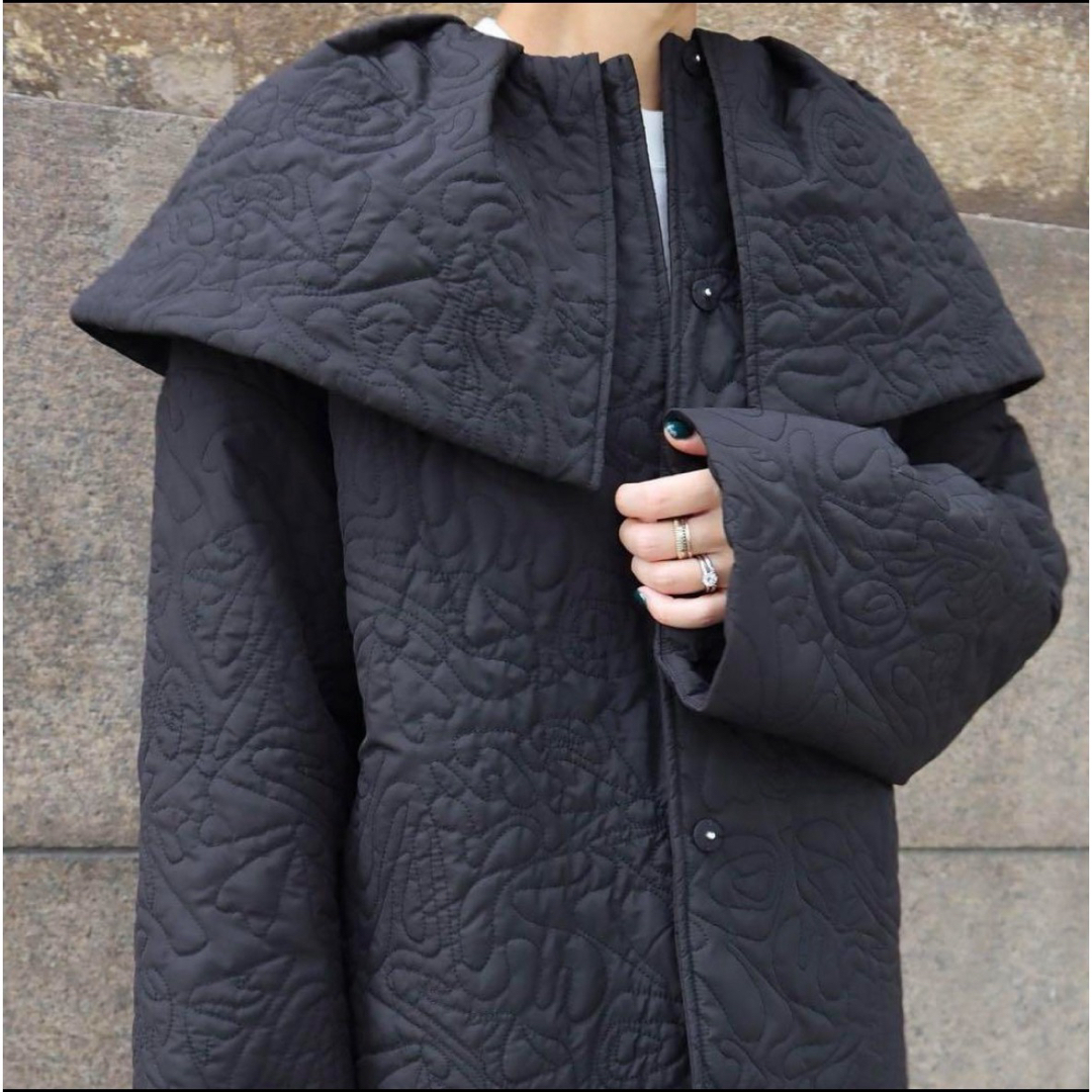 machatt 2021aw トップサーモキルティングジャケット　ブラック約63cm袖丈