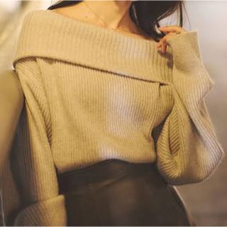 アニュアンス(ánuans)の【aaaa様専用】ラクーンミックスオフショルニットプルオーバー （BEIGE）(ニット/セーター)