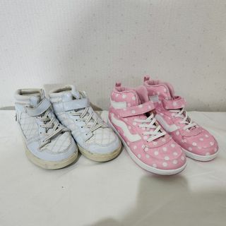 女の子 スニーカー 21.0cm VANS ピンク 21.0cm 白(スニーカー)