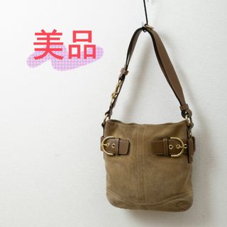 コーチ(COACH)の【美品】COACH(コーチ)ケアブラシ付  スエード レザー ショルダーバッグ(ショルダーバッグ)