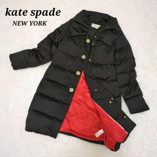 ケイトスペードニューヨーク(kate spade new york)の未使用級✨ケイトスペード　ダウンコート　リボン　金ボタン　Aライン　ニットカフス(ダウンコート)