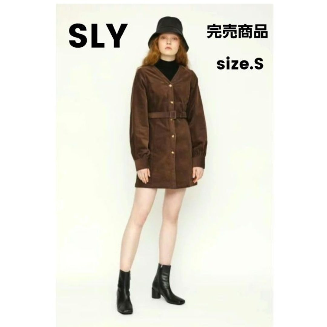 SLY(スライ)の【未着用品】SLY スライ ワンピース RICE COLE　V/N SH レディースのワンピース(ミニワンピース)の商品写真