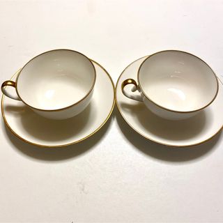 ノリタケ(Noritake)の【送料無料】ノリタケ ボーンチャイナ カップ＆ソーサー 2客セット(グラス/カップ)