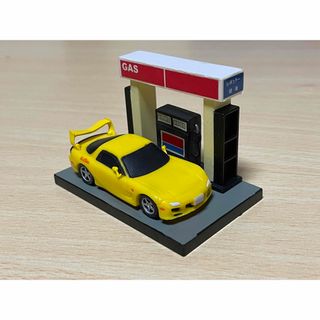 マツダ(マツダ)の激レア　イニD 高橋涼介　レッドサンズ　RX-7  ガソスタ付き　ジオラマ(ミニカー)