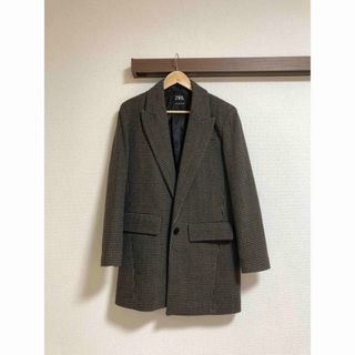 ザラ(ZARA)のZARA 千鳥格子　ジャケット　チェスターコート　ウール(チェスターコート)