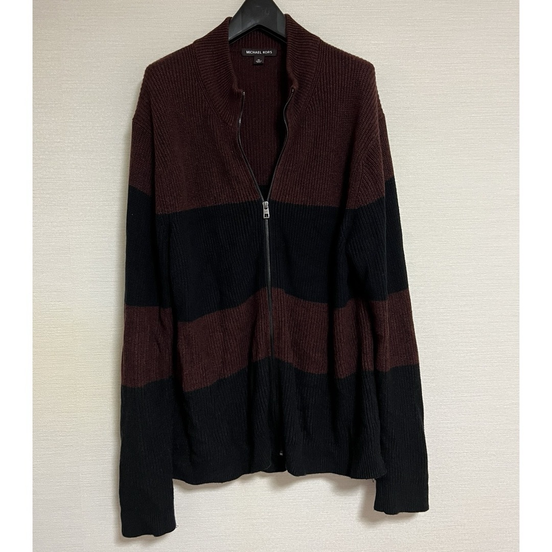 MICHAEL KORS - NY購入 MKメンズニットカーディガンXLサイズの MICHAEL KORS - NY購入 MKメンズニットカーディガンXLサイズの