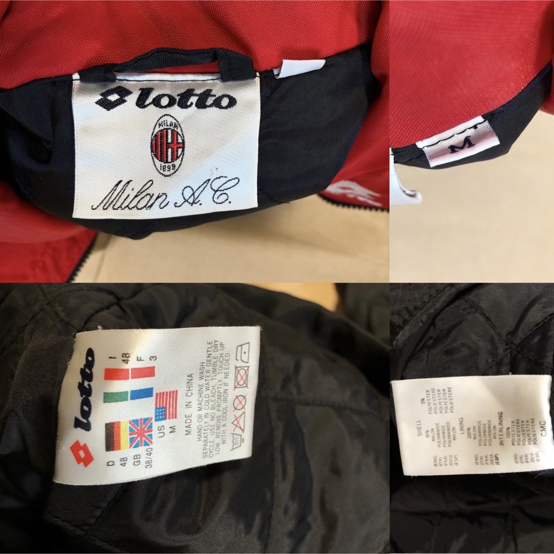 lotto(ロット)の90s Acミラン 中綿ジャケット M Lotto サッカー セリアA イタリア スポーツ/アウトドアのサッカー/フットサル(ウェア)の商品写真