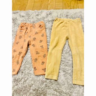 フタフタ(futafuta)の1000円90cm フタフタくまさんパンツ＆UNIQLOパンツセット(パンツ/スパッツ)