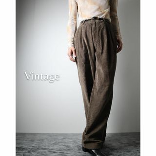 アートヴィンテージ(ART VINTAGE)の【vintage】2タック ワイド ルーズ コーデュロイパンツ W36 茶(チノパン)