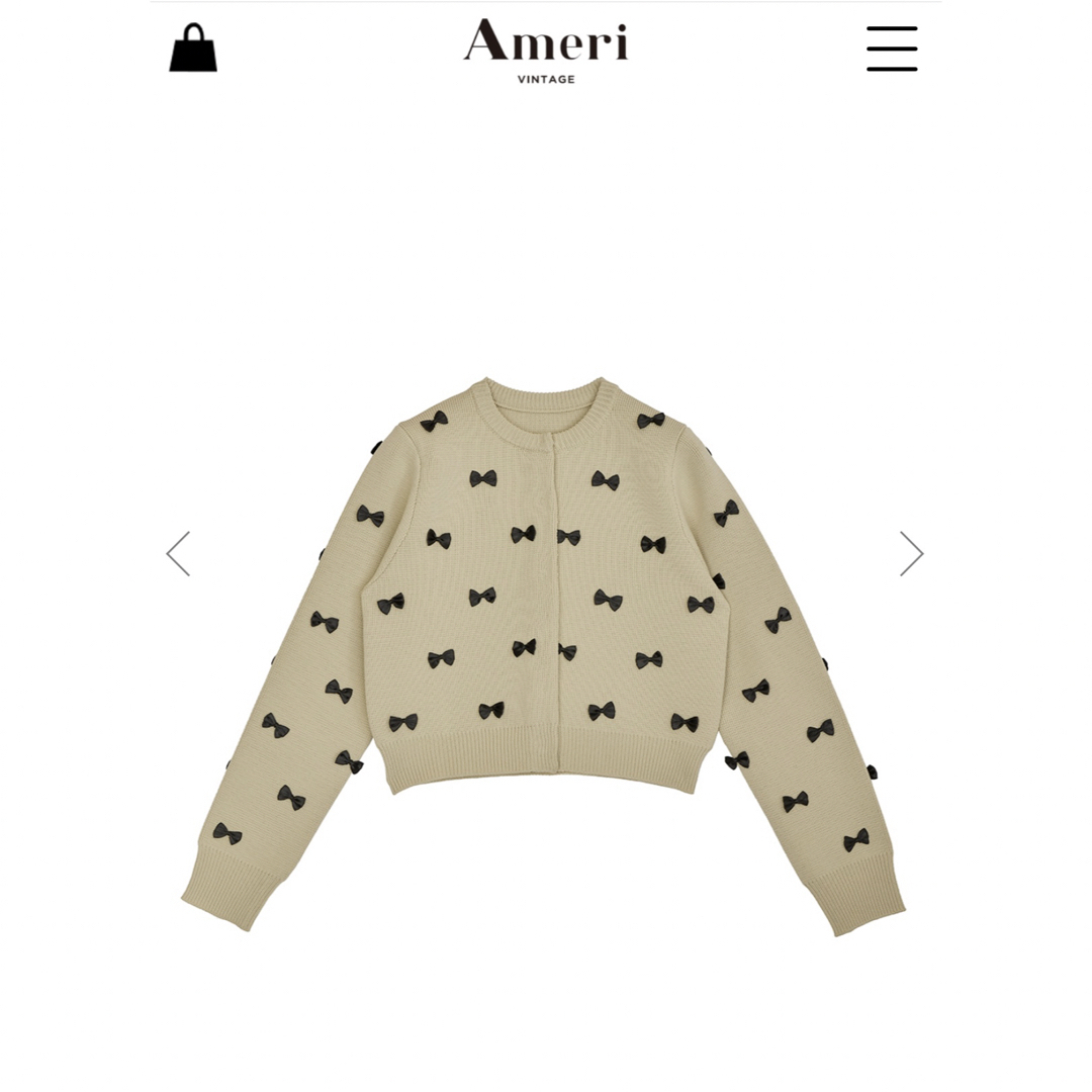 Ameri VINTAGE(アメリヴィンテージ)のMANY RIBBON SHORT KNIT TOP レディースのトップス(ニット/セーター)の商品写真