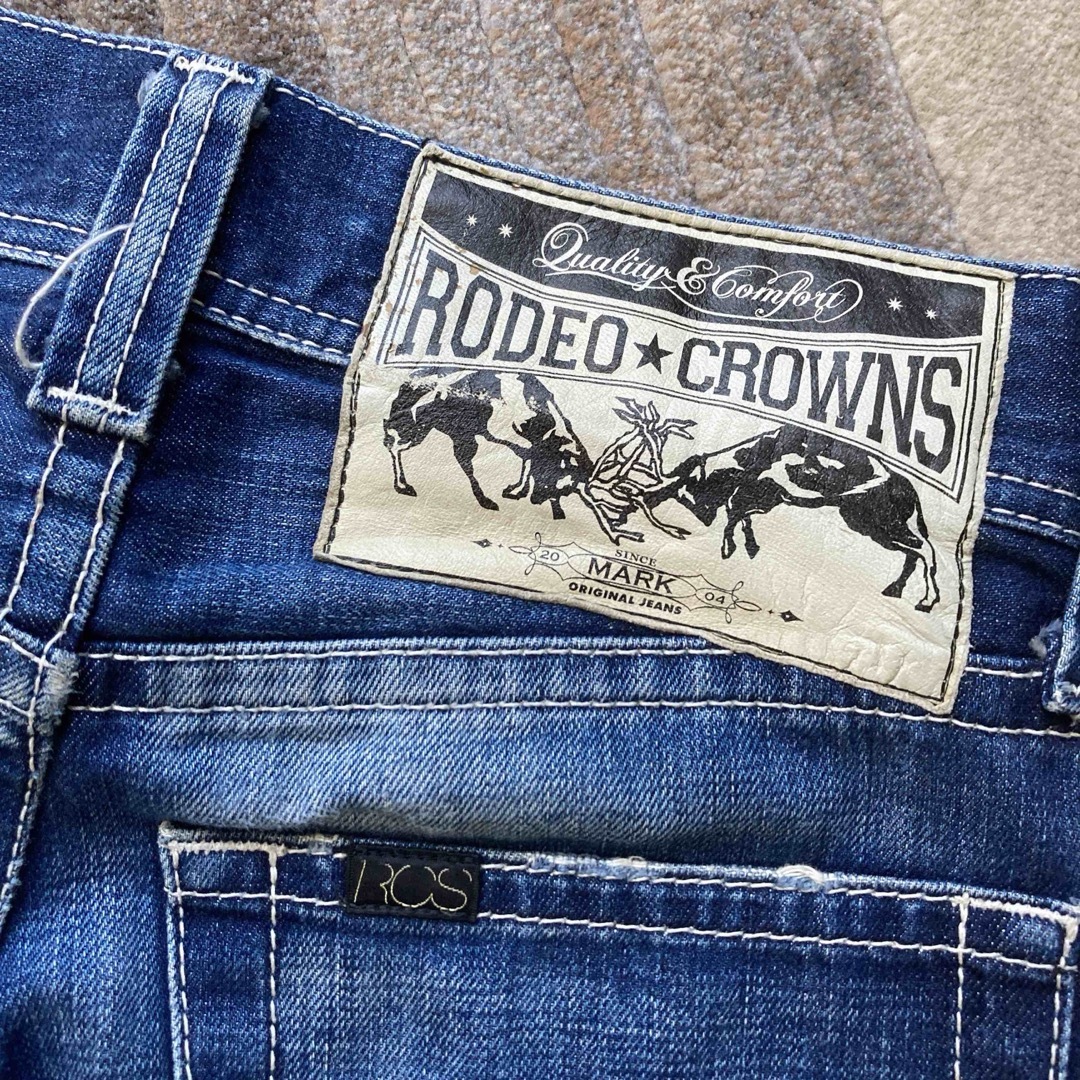 RODEO CROWNS(ロデオクラウンズ)の【送料無料】ロデオクラウンズ　ダメージデニム　ダメージジーンズ　サイズ25 レディースのパンツ(デニム/ジーンズ)の商品写真