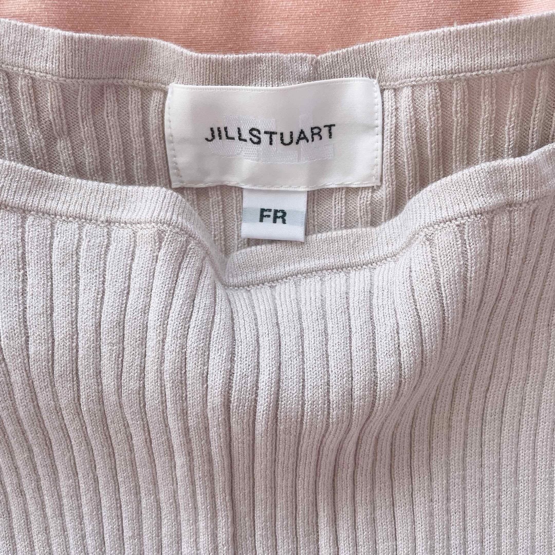 JILLSTUART(ジルスチュアート)のJILLSTUART デザインスリーブニット グレー 灰色 シンプル 清楚 上品 レディースのトップス(カットソー(長袖/七分))の商品写真