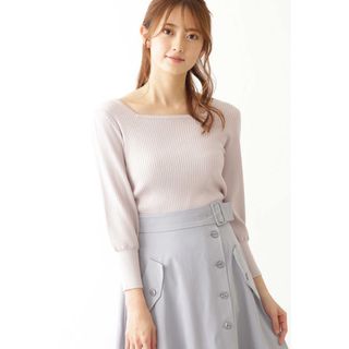 ジルスチュアート(JILLSTUART)のJILLSTUART デザインスリーブニット グレー 灰色 シンプル 清楚 上品(カットソー(長袖/七分))