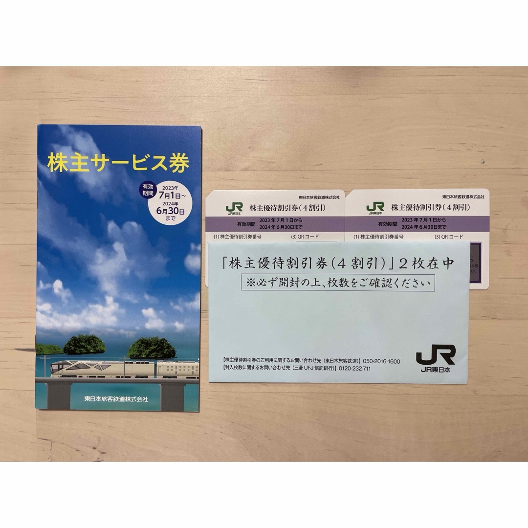 JR東日本　株主優待割引券4枚&株主サービス券2枚