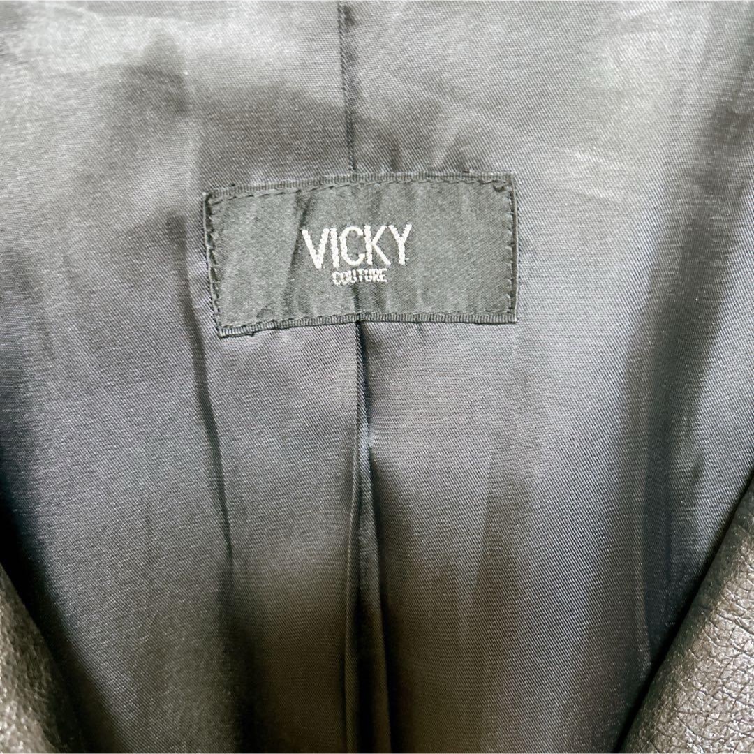 VICKY(ビッキー)のVICKY シングルライダースジャケット 豚革 サイズ1 レディースのジャケット/アウター(ライダースジャケット)の商品写真