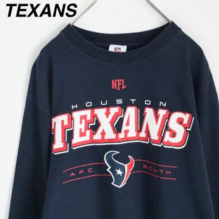 【NFLチーム】テキサンズ／ロンT　ビッグロゴ　TEXANS　アメフト　M　青系(Tシャツ/カットソー(七分/長袖))