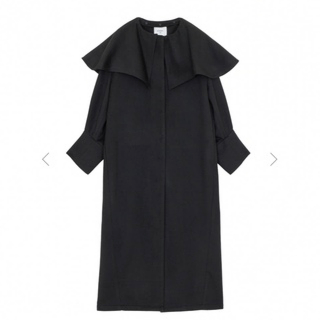 Ameri VINTAGE(アメリヴィンテージ)のAmeri 2WAY CAPE PUFF SLEEVE COAT ブラックコート レディースのジャケット/アウター(ロングコート)の商品写真