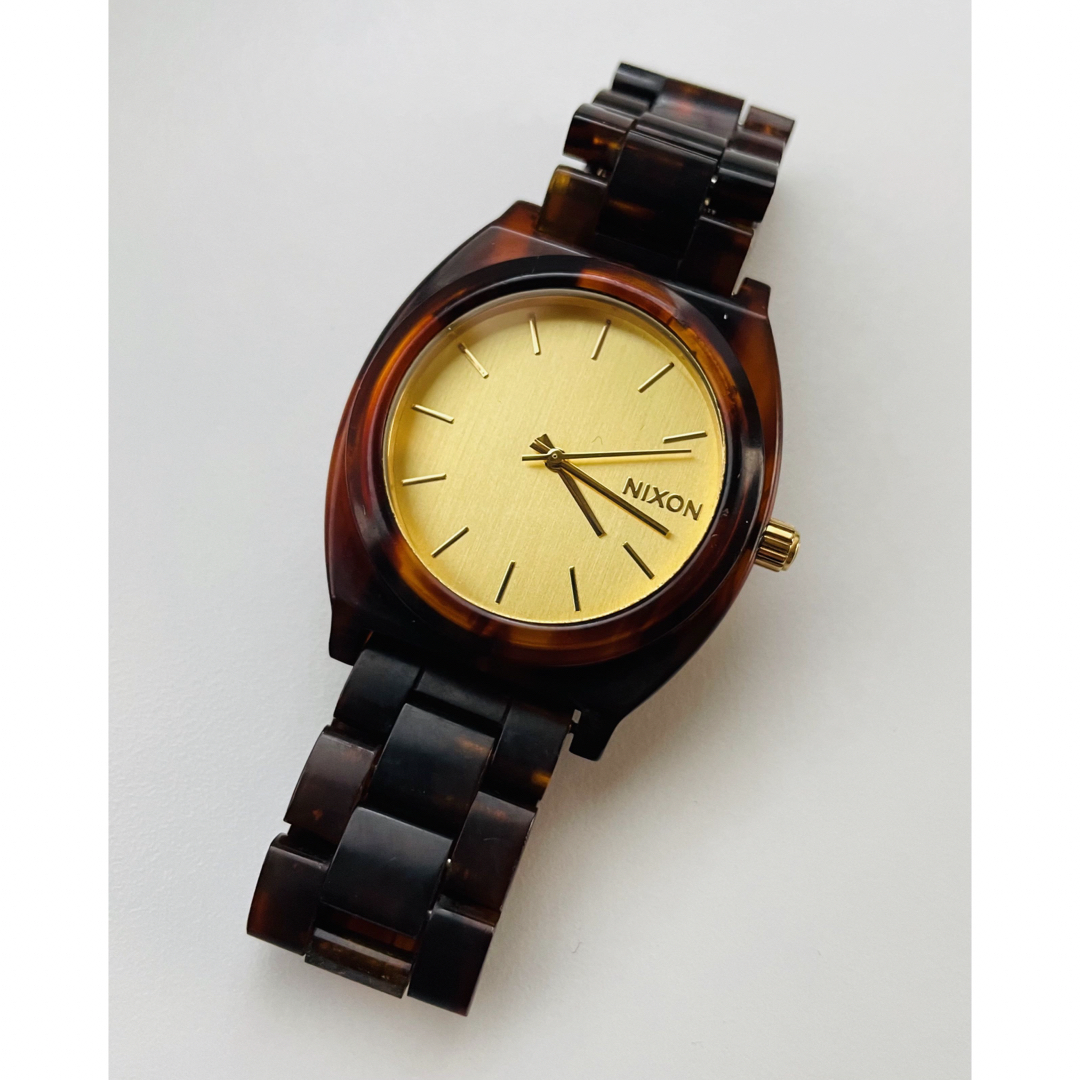 送料込み【電池新品の美品】NIXONのTIME TELLER 人気のべっ甲カラー③