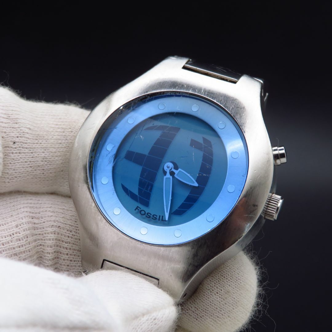 希少】fossil big 抜き取ら tic 腕時計 y2k 希少】fossil big 抜き取ら tic 腕時計 y2k