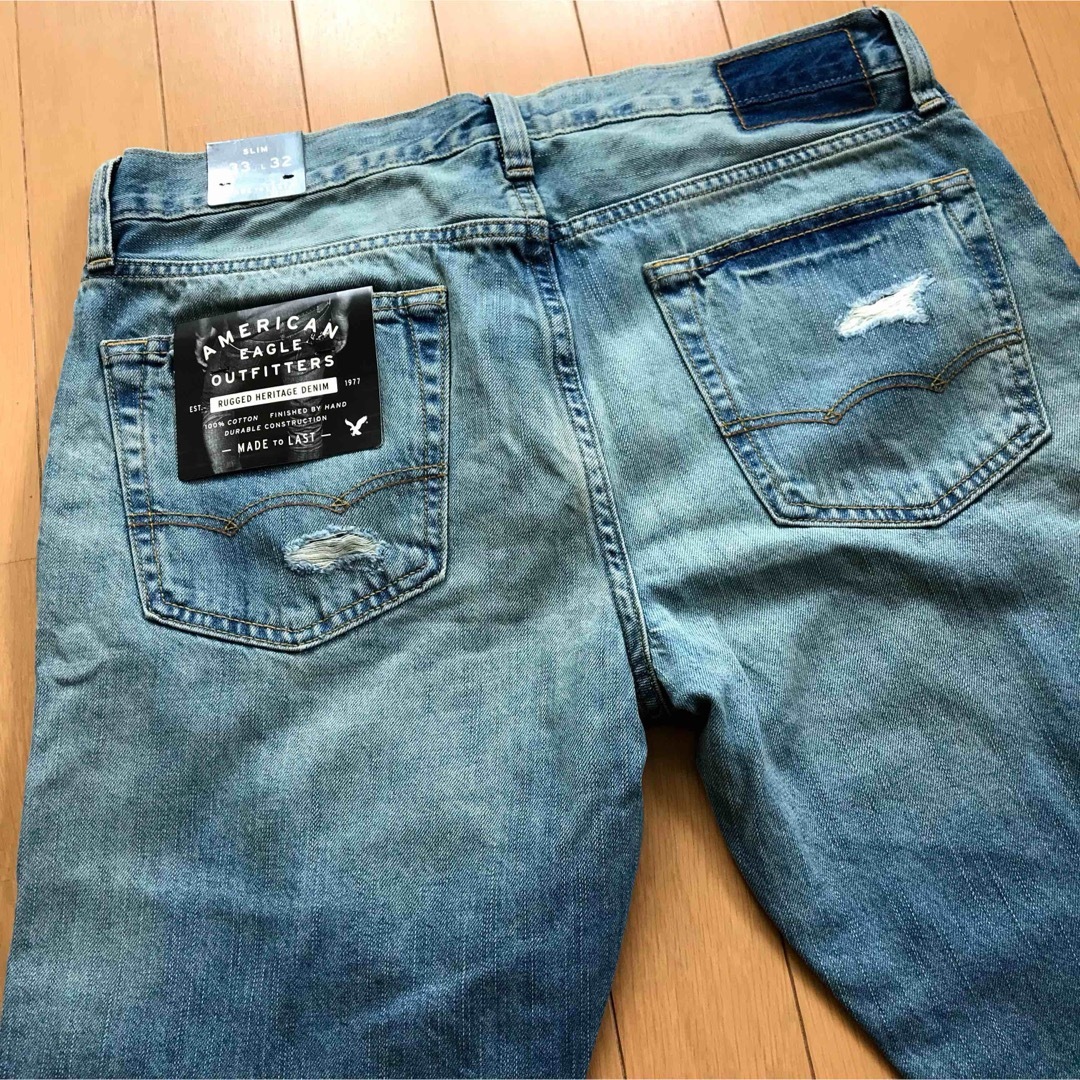 American Eagle(アメリカンイーグル)の新品 メンズ アメリカンイーグル ダメージデニム♡33×32♡ メンズのパンツ(デニム/ジーンズ)の商品写真