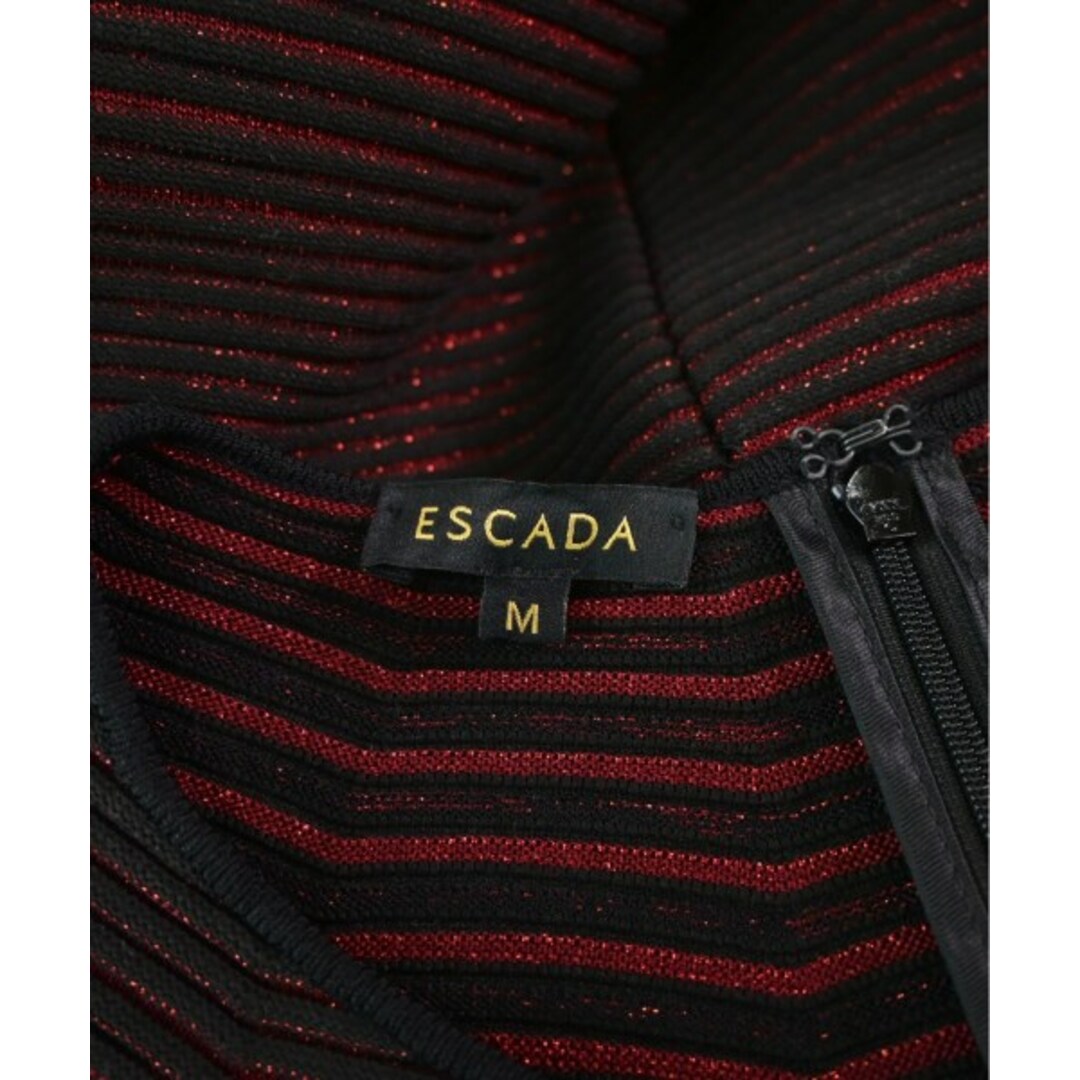 ESCADA(エスカーダ)のESCADA エスカーダ ワンピース M 黒x赤(ボーダー) 【古着】【中古】 レディースのワンピース(ひざ丈ワンピース)の商品写真