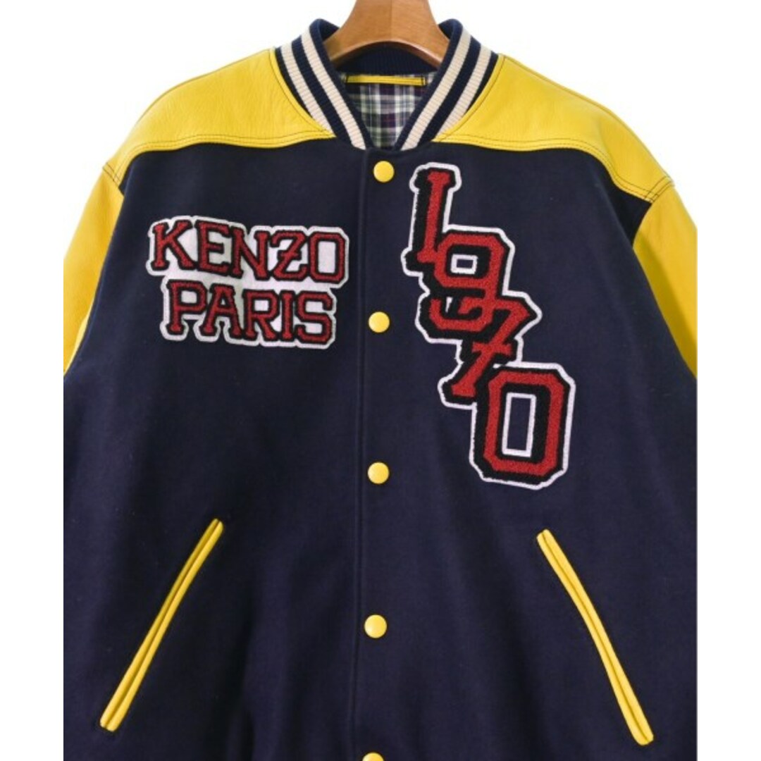 KENZO - KENZO ケンゾー スタジャン S 紺x黄 【古着】【中古】の KENZO - KENZO ケンゾー スタジャン S 紺x黄 【古着】【中古】の
