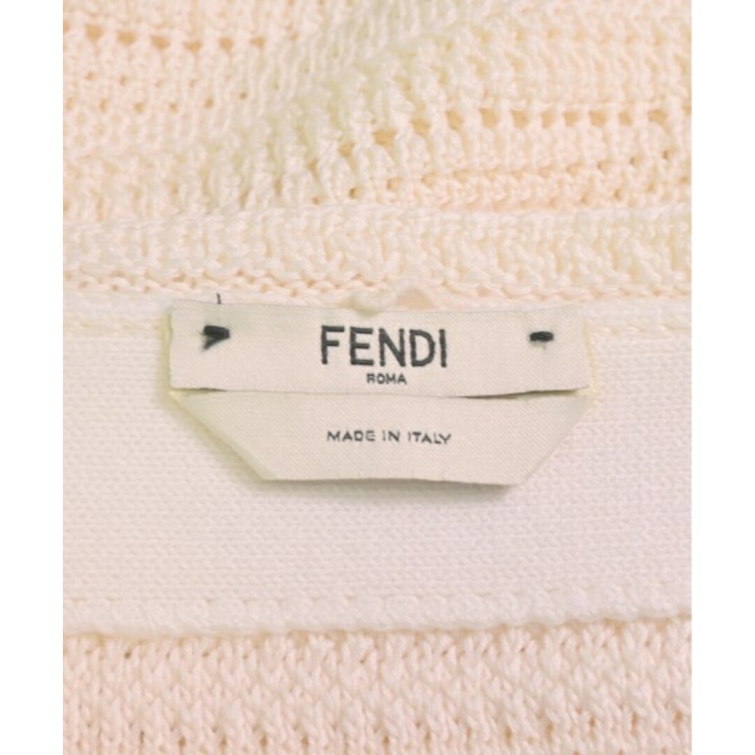 FENDI フェンディ ひざ丈スカート 36(XS位) オフホワイトxこげ茶x黒春夏ポケット