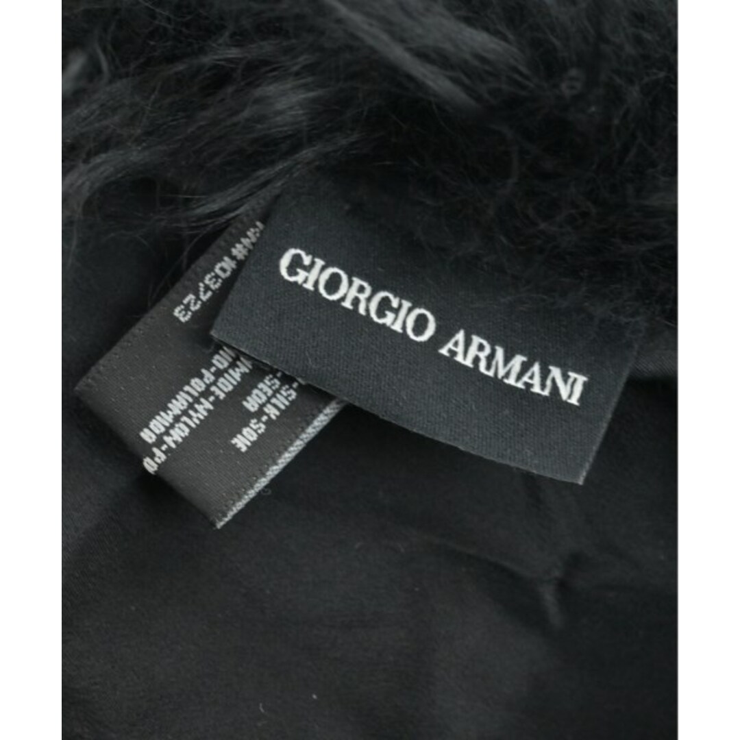 Giorgio Armani(ジョルジオアルマーニ)のGIORGIO ARMANI ジョルジオアルマーニ ストール - 黒 【古着】【中古】 レディースのファッション小物(ストール/パシュミナ)の商品写真