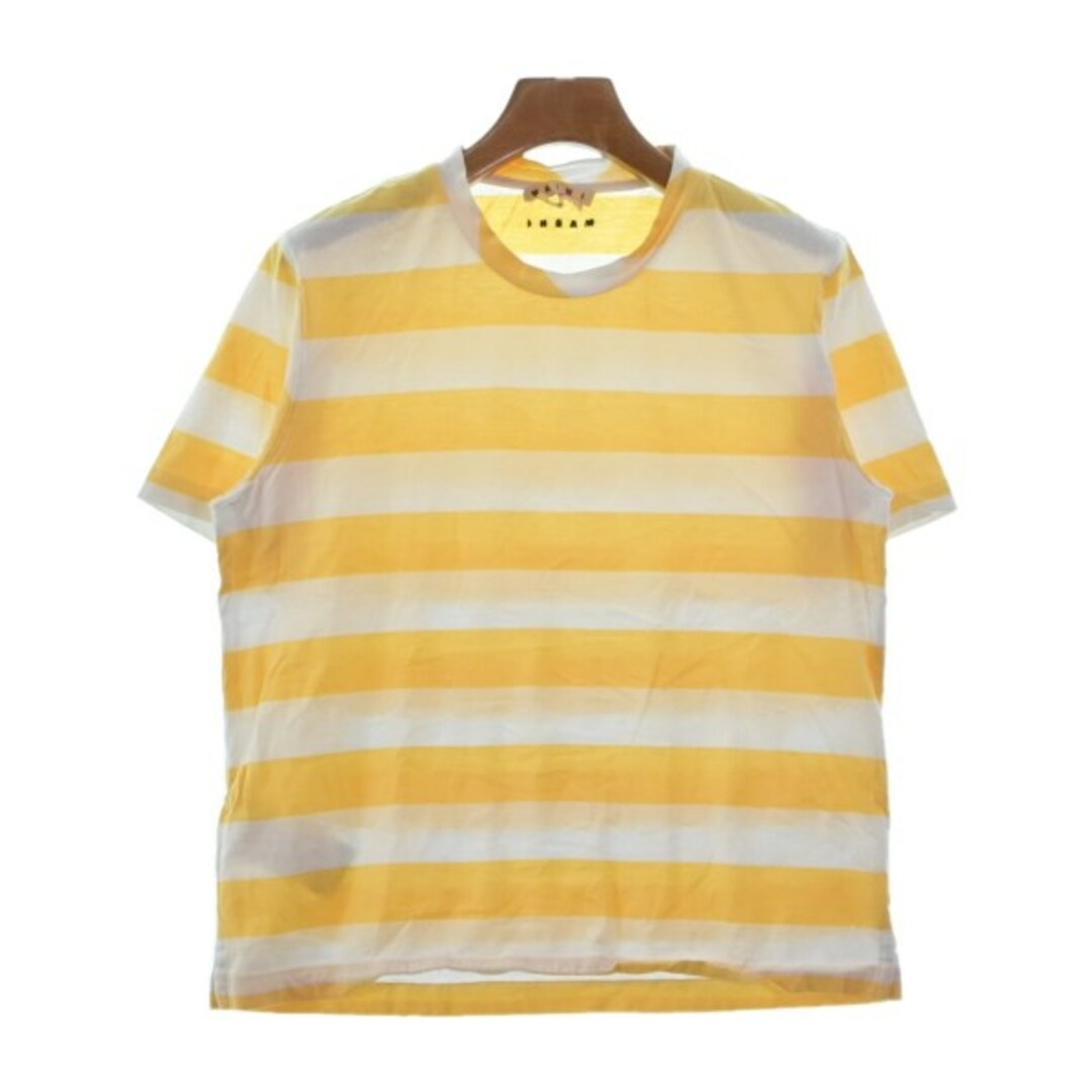 MARNI マルニ Tシャツ・カットソー 40(M位) 黄x白(ボーダー)無しネック
