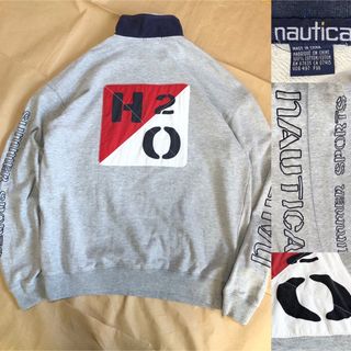 ノーティカ(NAUTICA)の90s NAUTICA スウェット L ハーフジップ H2O グレー ノーティカ(スウェット)