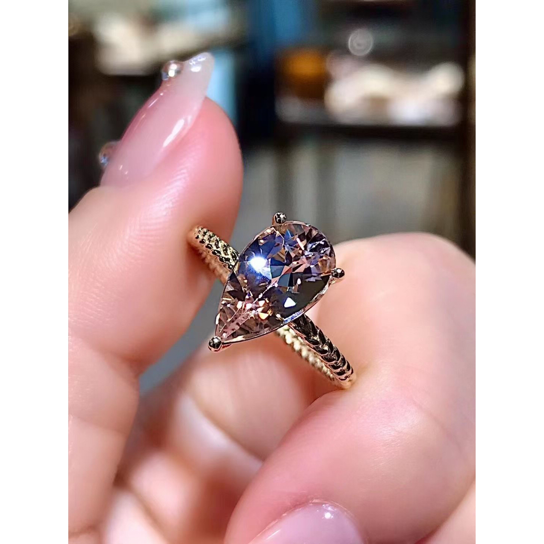 天然モルガナイト    リング 2.35ct k18 ¥ レディースのアクセサリー(リング(指輪))の商品写真