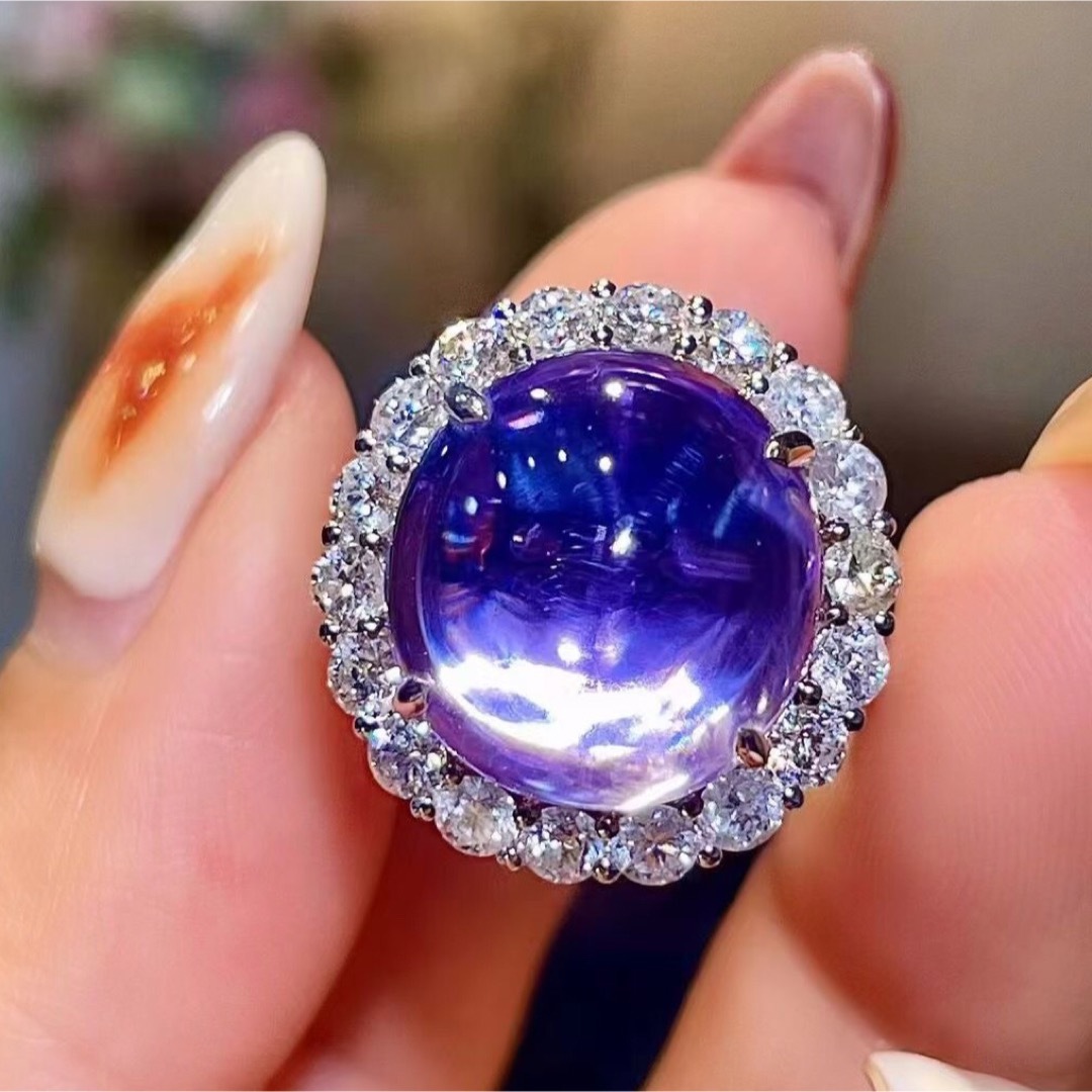 天然 ブルーサファイア ダイヤ リング 12.70ct ¥ レディースのアクセサリー(リング(指輪))の商品写真