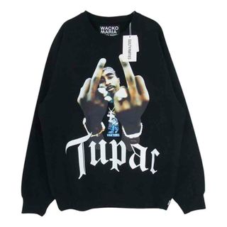 ワコマリア(WACKO MARIA)のWACKO MARIA ワコマリア TUPAC-WM-SS01 TUPAC HEAVY WEIGHT CREW NECK SWEAT SHIRT TYPE-1 トゥーパック ヘビーウエイト クルーネック スウェット トレーナー ブラック系 L【美品】【中古】(スウェット)