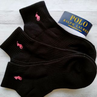 ポロラルフローレン(POLO RALPH LAUREN)のポロラルフローレン レディースソックス 23～25cm 3足セット ブラック(ソックス)