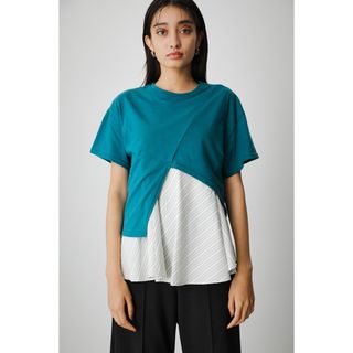 アズールバイマウジー(AZUL by moussy)のAZUL by moussy 新品 ストライプタンクレイヤードトップス M(カットソー(半袖/袖なし))