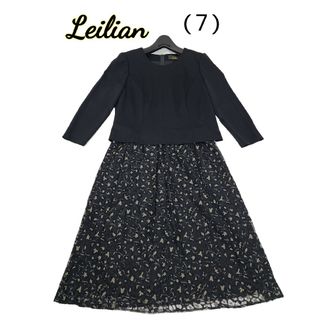 レリアン(leilian)の美品(7) leilian レリアン レーススカートストレッチワンピース(ひざ丈ワンピース)