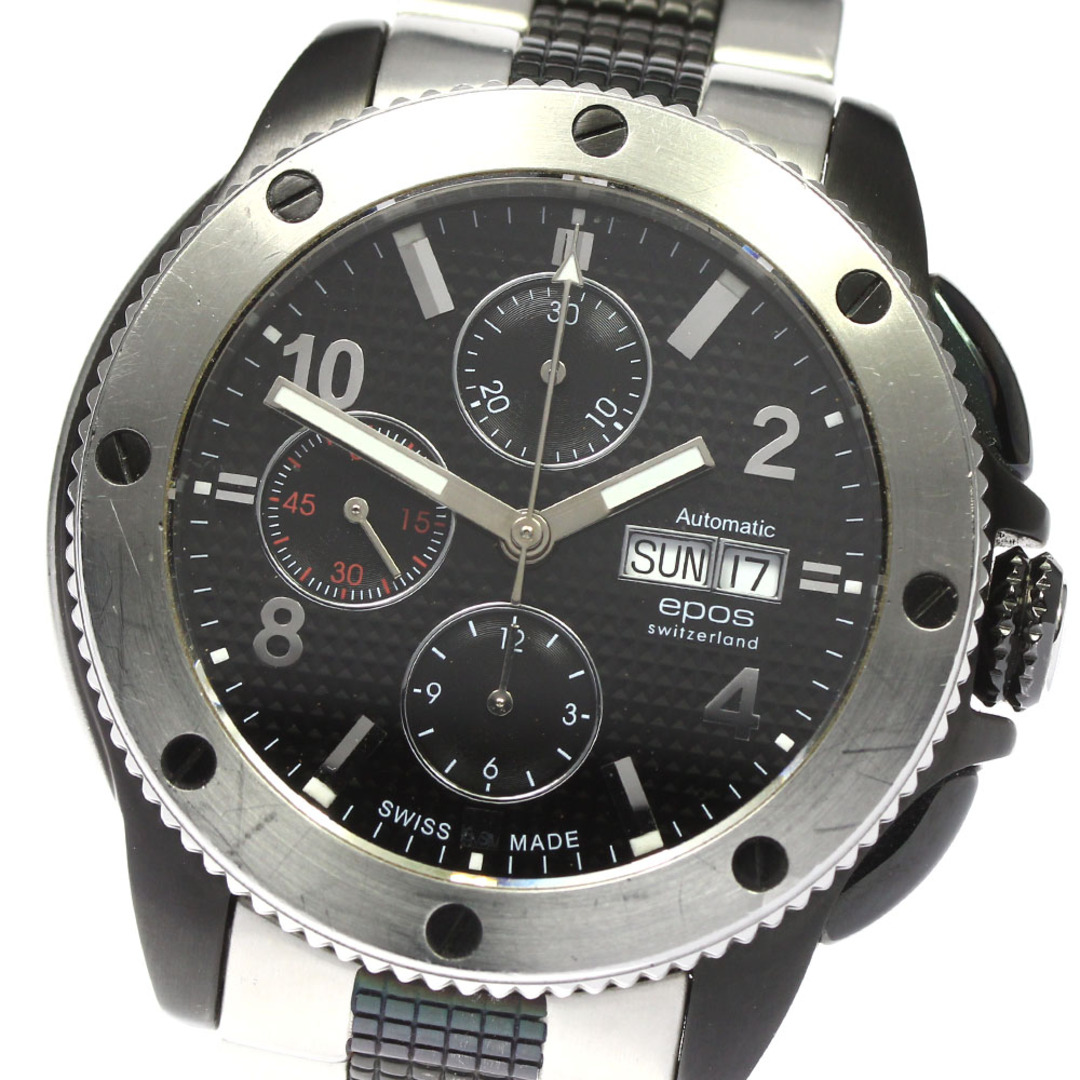 EPOS(エポス)のエポス EPOS 3388BSBKM2 クロノグラフ デイデイト 自動巻き メンズ 箱・保証書付き_776902 メンズの時計(腕時計(アナログ))の商品写真
