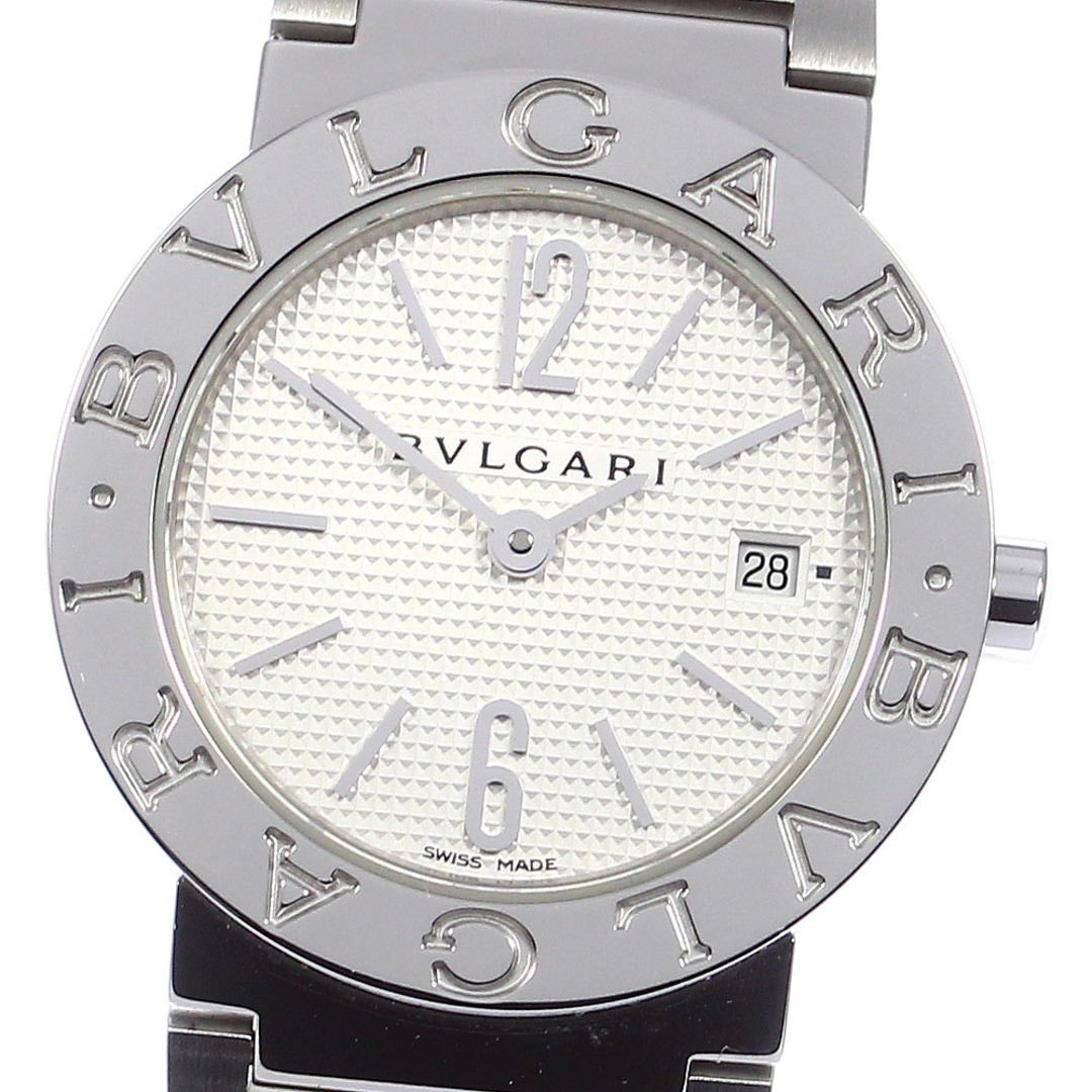 ☆良品★保証書付き【BVLGARI】ブルガリ ブルガリブルガリ デイト BB26SS クォーツ レディース【ev20】少しの擦り傷針