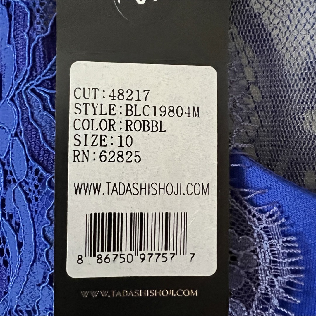 TADASHI SHOJI(タダシショウジ)のタダシショージ 新品タグ付きクレープドレスワンピース レースジャケット風 長袖 レディースのフォーマル/ドレス(ミディアムドレス)の商品写真