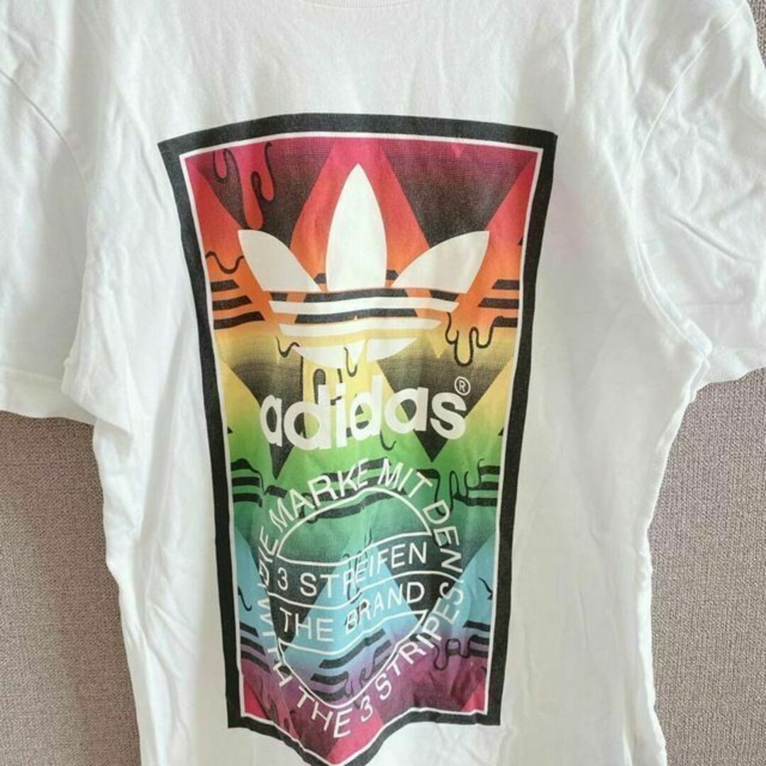 【アディダス】adidas トップス【XS】カラフル Tシャツ ロゴ 半袖