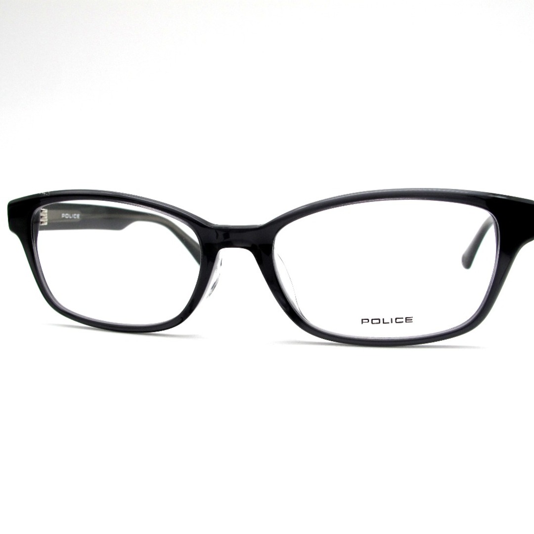 POLICE (ポリス) サングラス メガネフレーム スクエア フルリム プラスチック クリアグレー 53 17 142 クロス・ケース付き 眼鏡 アイウェア VPLL93J-04AL 未使用品14cmx高さ