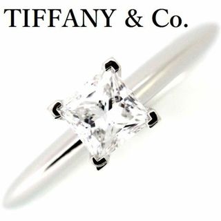 ティファニー(Tiffany & Co.)のティファニー スクエア プリンセス 0.47ct E-VVS2-EX ダイヤモンド リング Pt950(リング(指輪))