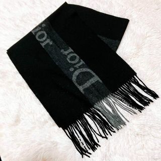 クリスチャンディオール(Christian Dior)の【極美品】dior ディオール マフラー ウール ブラック レディース 938(マフラー/ショール)